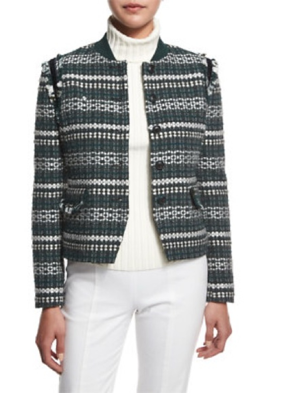 Tory Burch Norfolk Horseback Tweed Button Jacket-NWOT